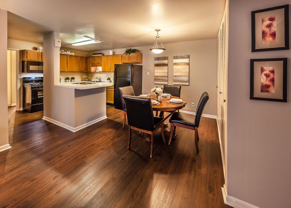 open dining and kitchen