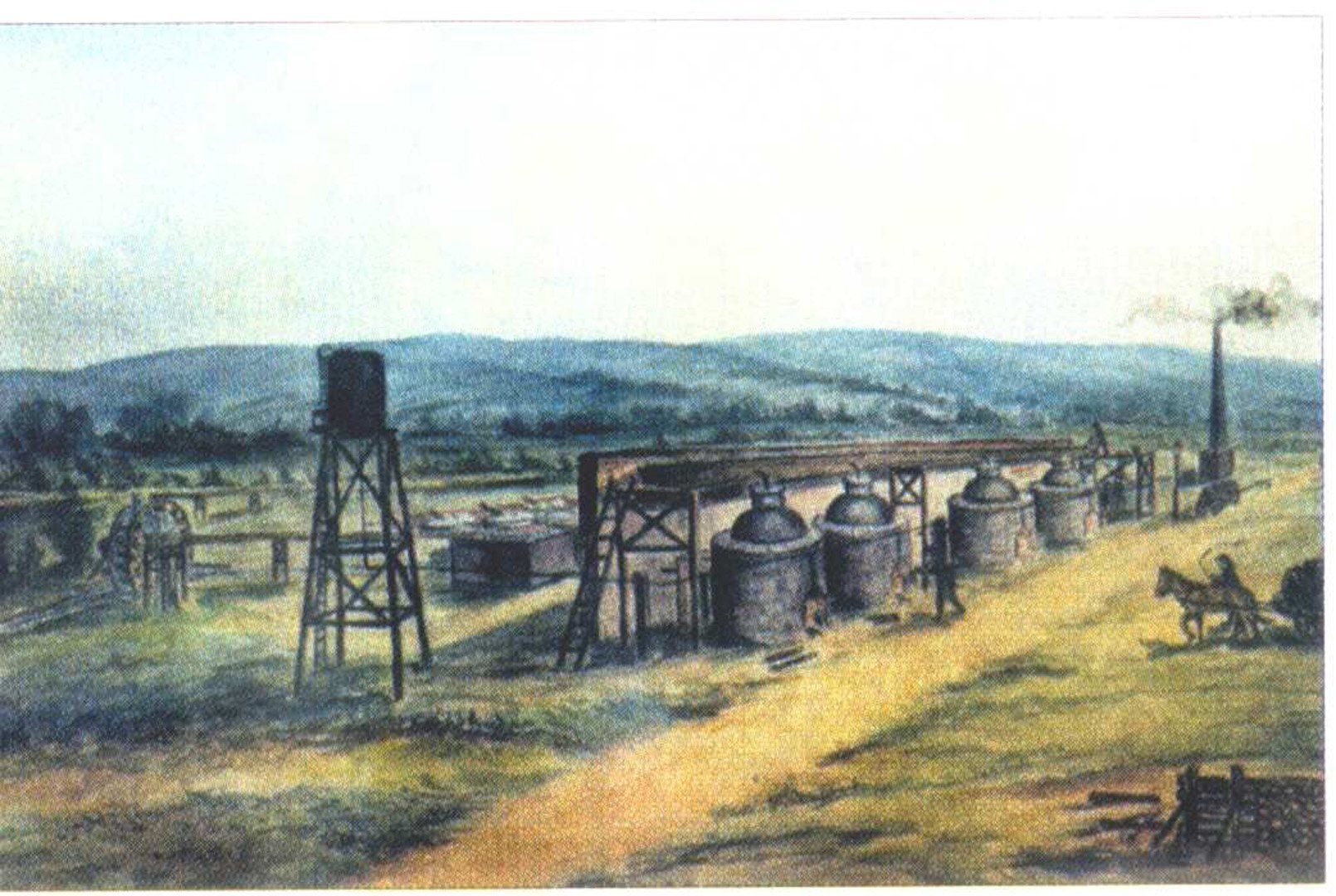 Built in 1856 and inaugurated in 1857  by the brothers Teodor and Marin Mehedinţeanu, the Rafov Refinery, a refinery built at  Ploiesti,  on 174 Buna Vestire Street, had a surface of 4 hectares, and the daily production reached over 7 tons, obtained in cylindrical iron and iron casts that were heated by fire from wood; it was then called 