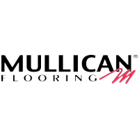 The mulligan flooring logo is black and red on a white background.