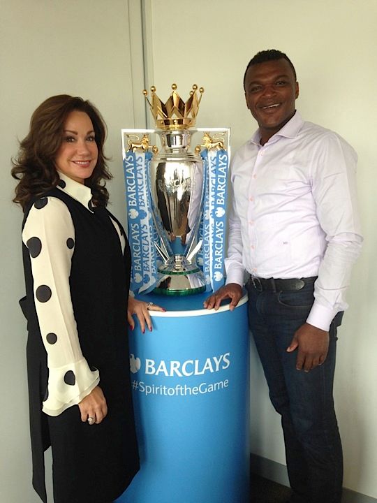 corrinne and marcel next to the barclays cup