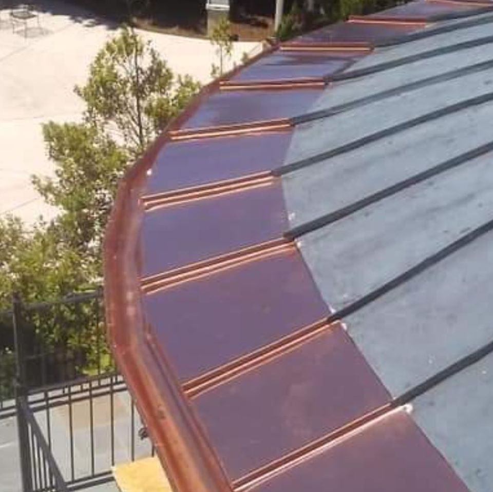 copper gutter roofing