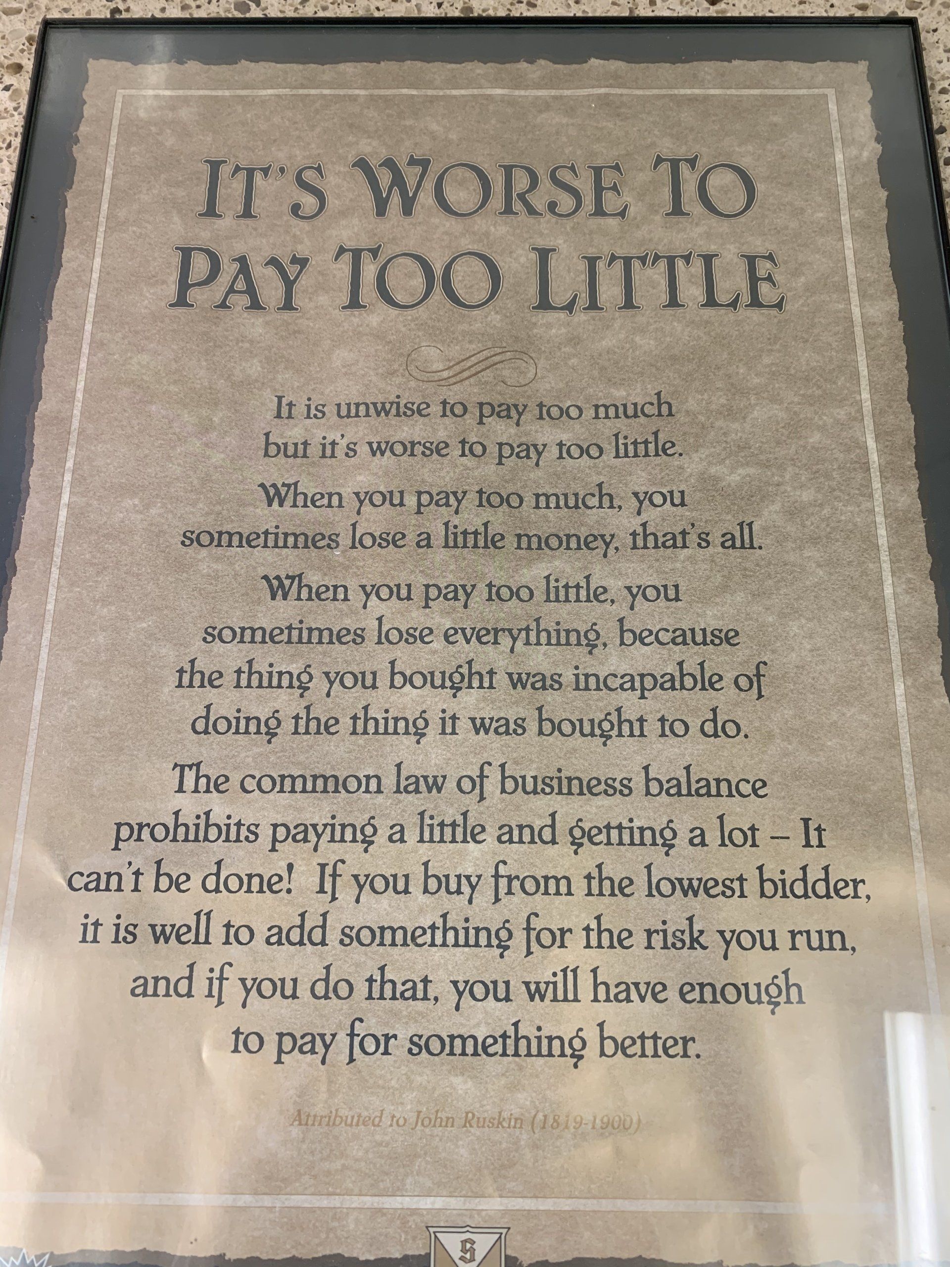 It's worse to pay too little
