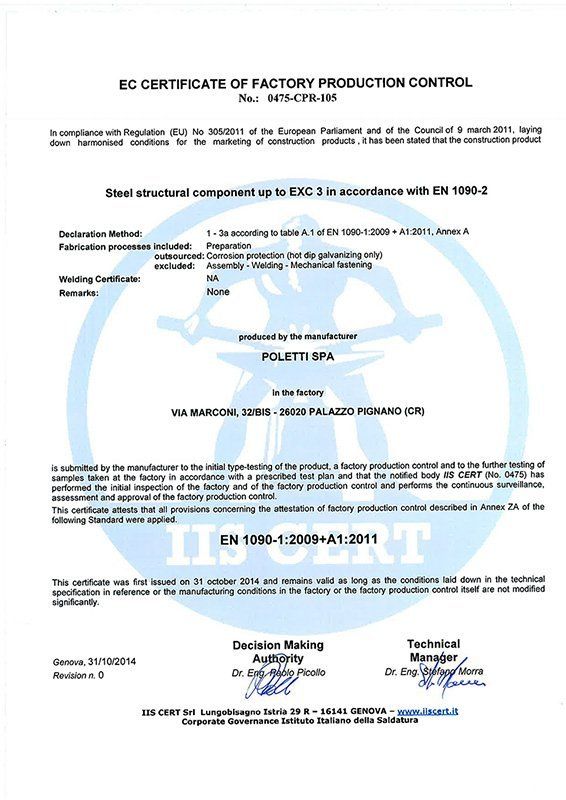 certificato poletti