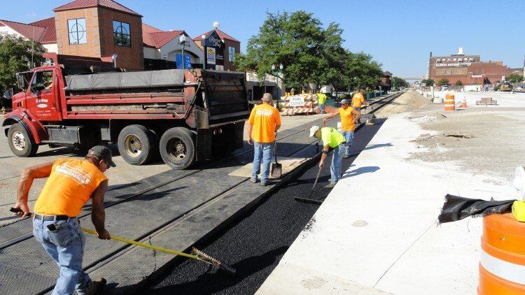 Laying Asphalt Road Pavement — East Peoria, IL — Tazewell County Asphalt Company