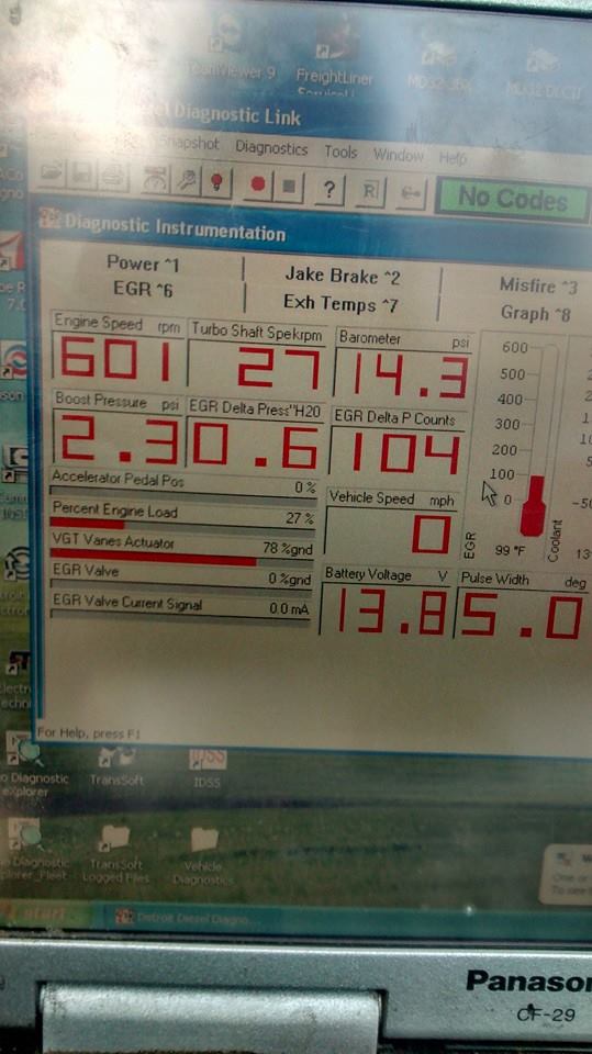 diagnostic instrumentation screen