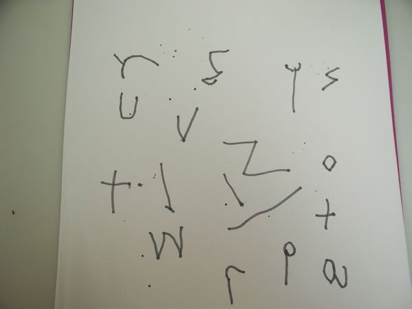 A white piece of paper with arabic writing on it
