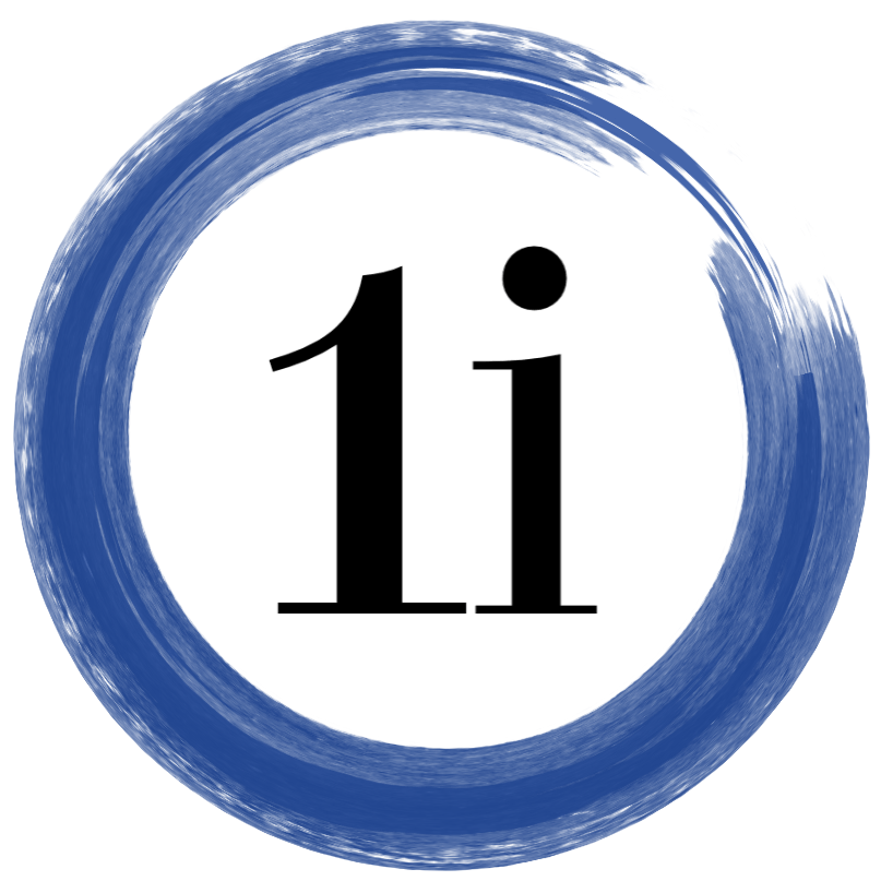 Un círculo azul con 1i dentro
