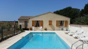 one storey villa with a pool in front