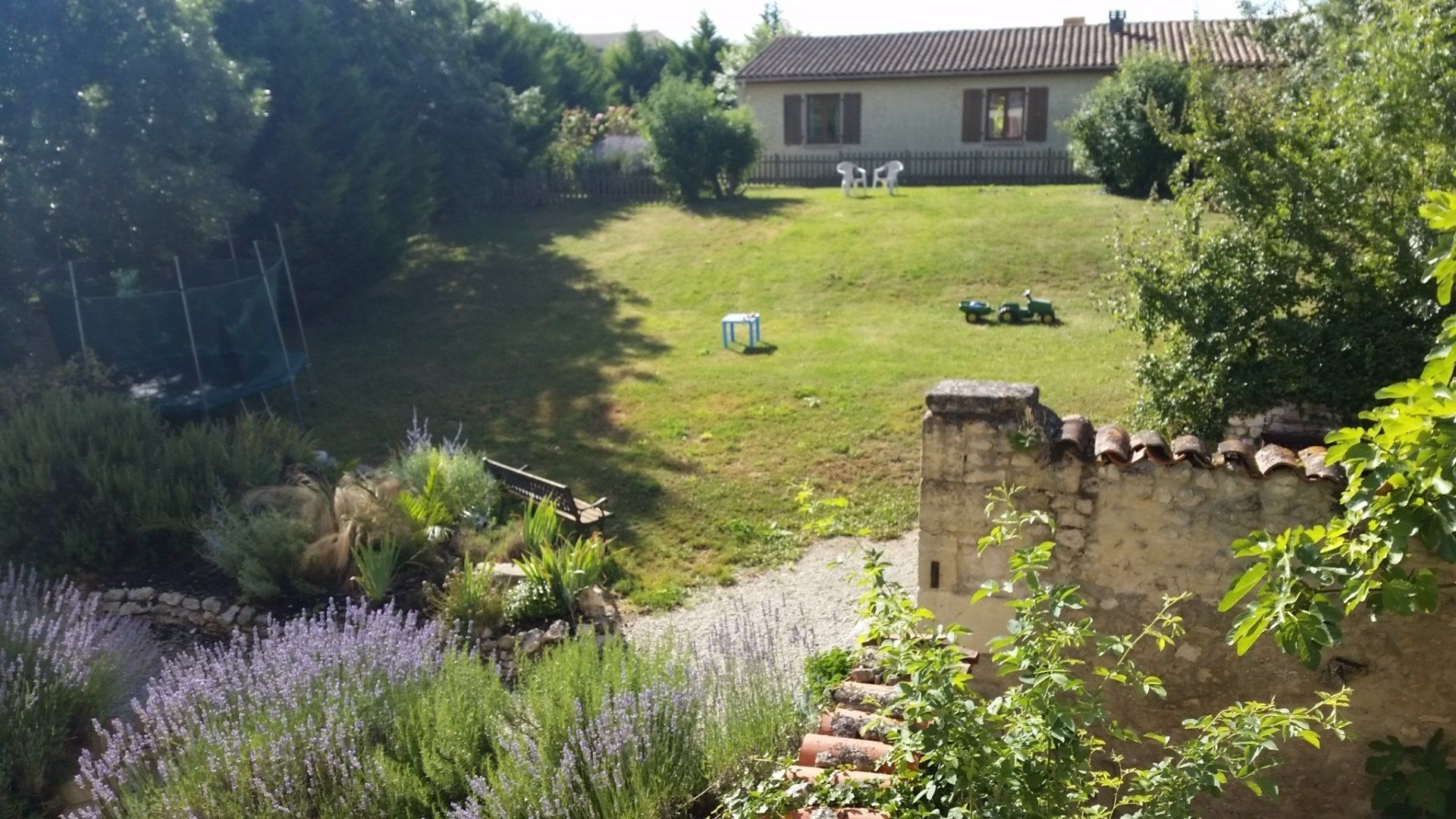 view of a play garden taken from second floor