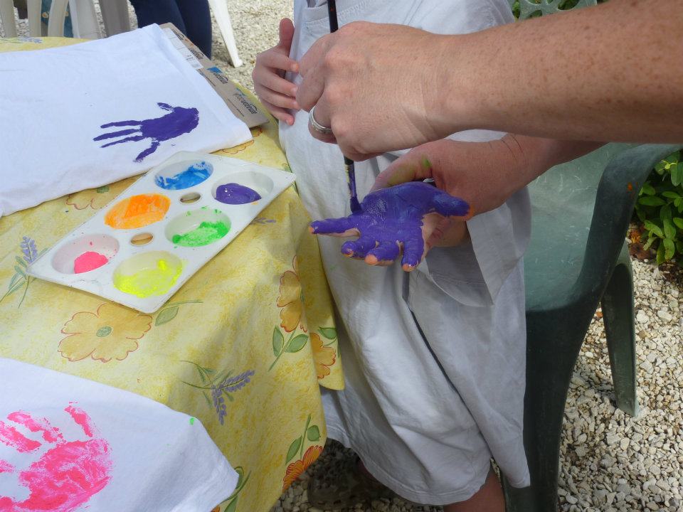 Fabric painting  la grange du moulin child friendly gites
