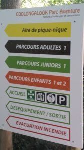 directional sign at coolongalok adventure park