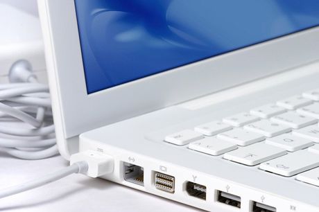 White laptop