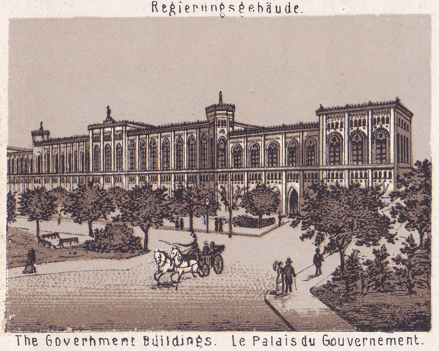 Regierungsgebäude. The Government Buildings. Le Palais du Gouvernement.