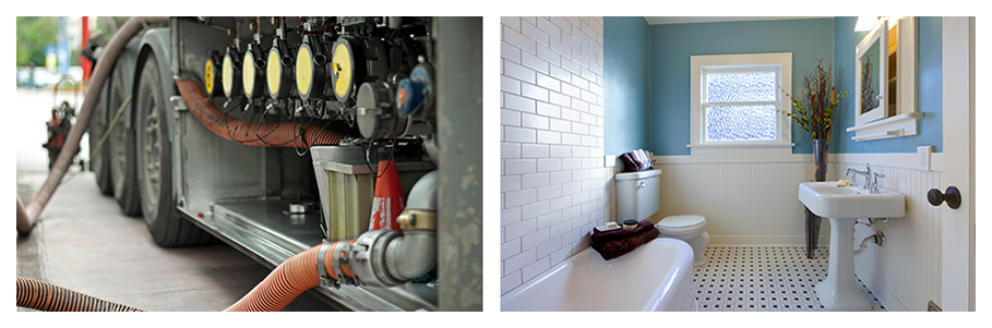 Truck and Bathroom — Septic system installation in Westminster, Maryland