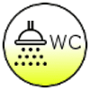 Badezimmer mit Dusche und WC