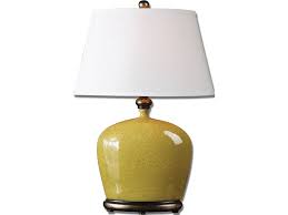 yellow lamp and white shade