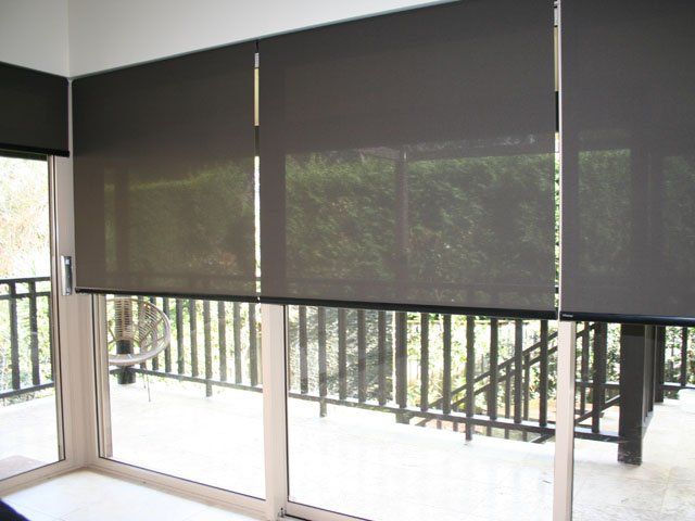 grey window shades