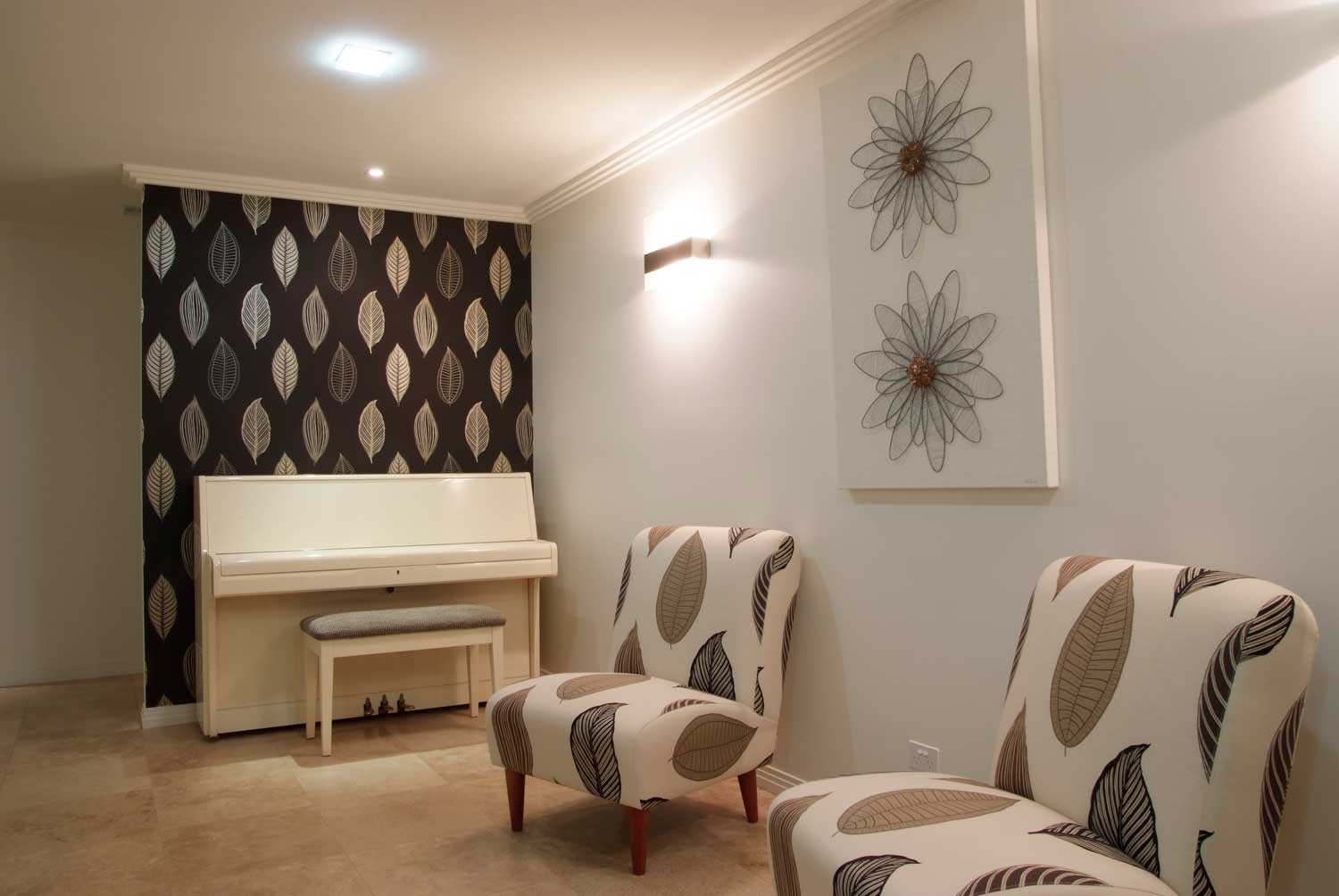 room with modern upholstered furniture