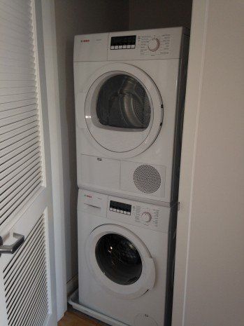 Stacking Laundry in Closet