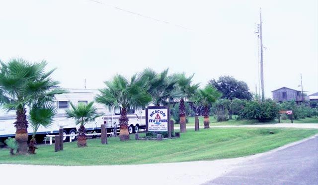 Beacon 44 RV Park Sign with RV in background