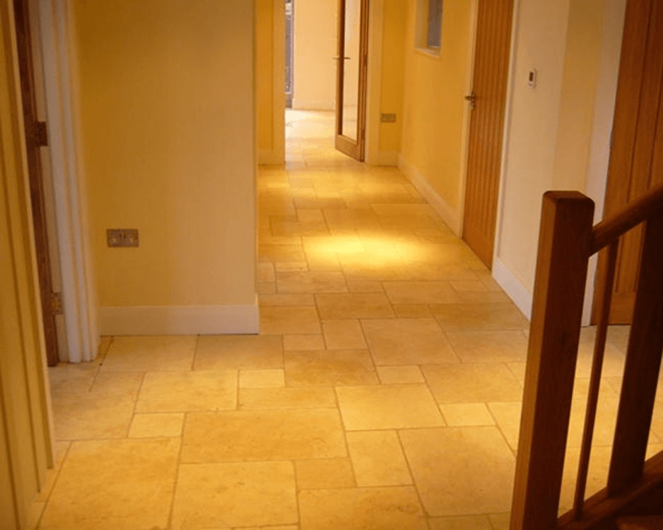 internal renovations, tiled floor and hallway