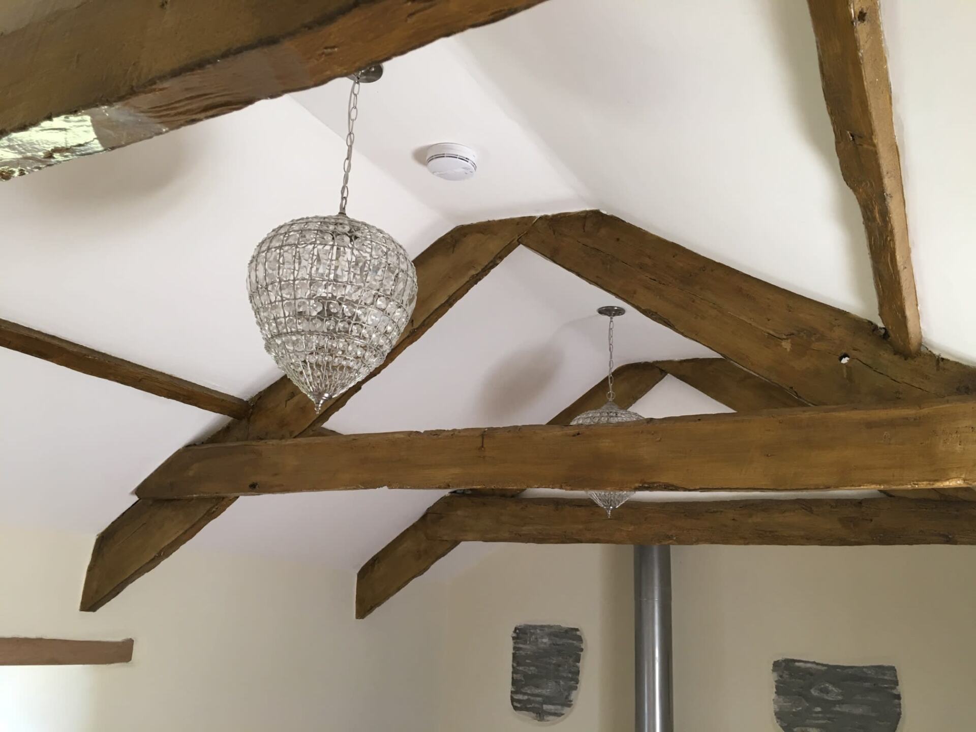 Exposed beams in a barn conversion