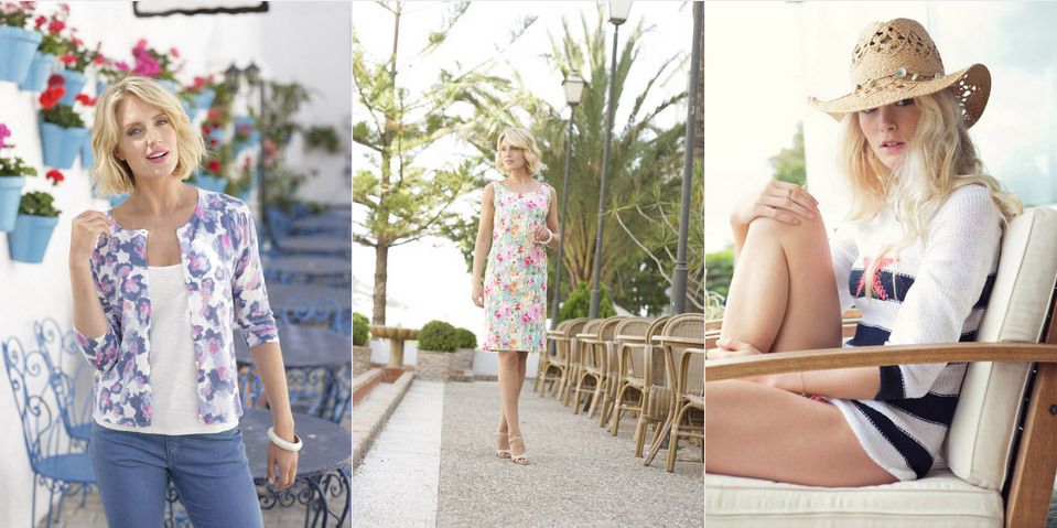 Three images of women showing off chic branded fashion in Ixworth