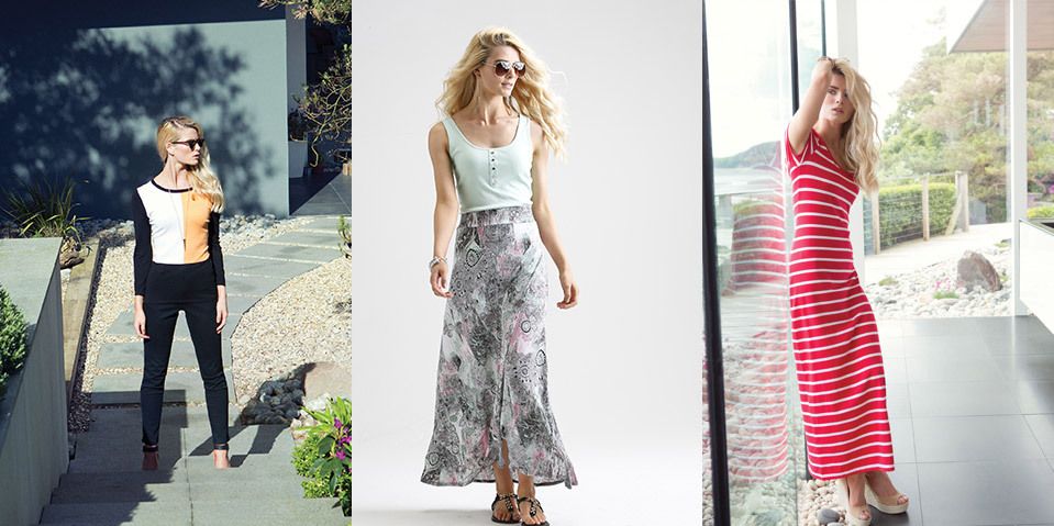 Three images of women showing off chic branded fashion in Ixworth