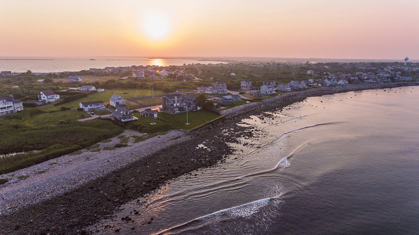 aerial drone view cape cod