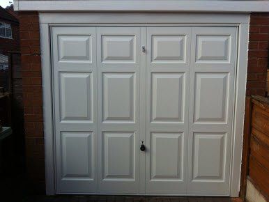 white garage door