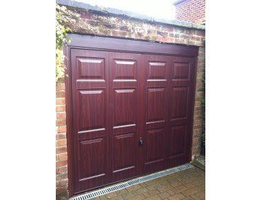 block pattern wooden door