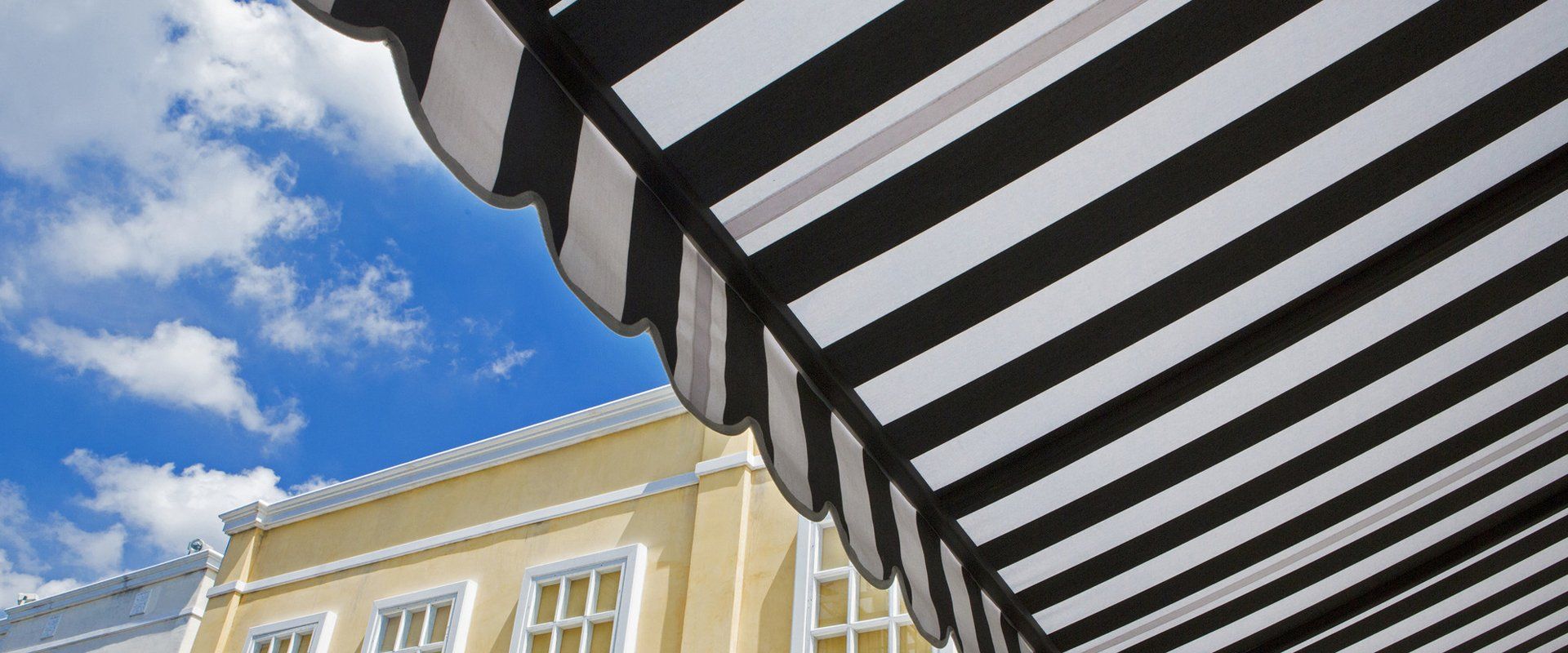 striped awning