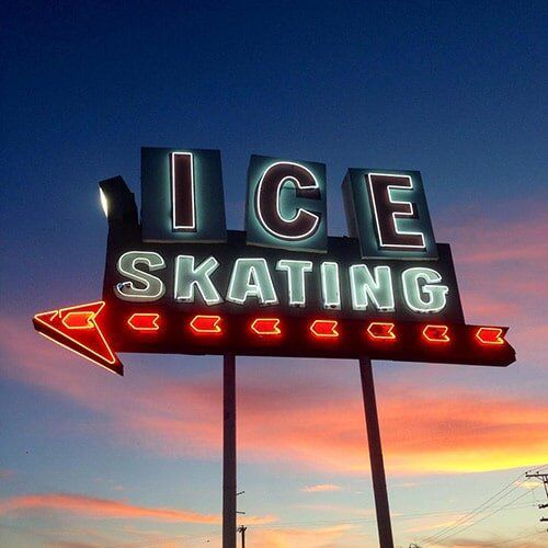 ICE SKATING SIGN - One of our ice skating classes near Riverside, CA ICE SKATING SIGN - One of our ice skating classes near Riverside, CA