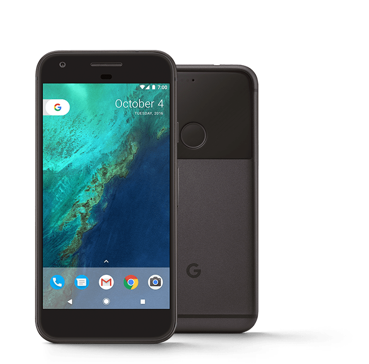 The front and back of a google pixel phone