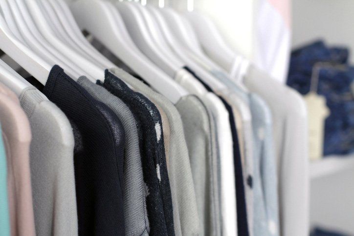 clothes on hangers