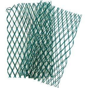 A piece of green mesh on a white background