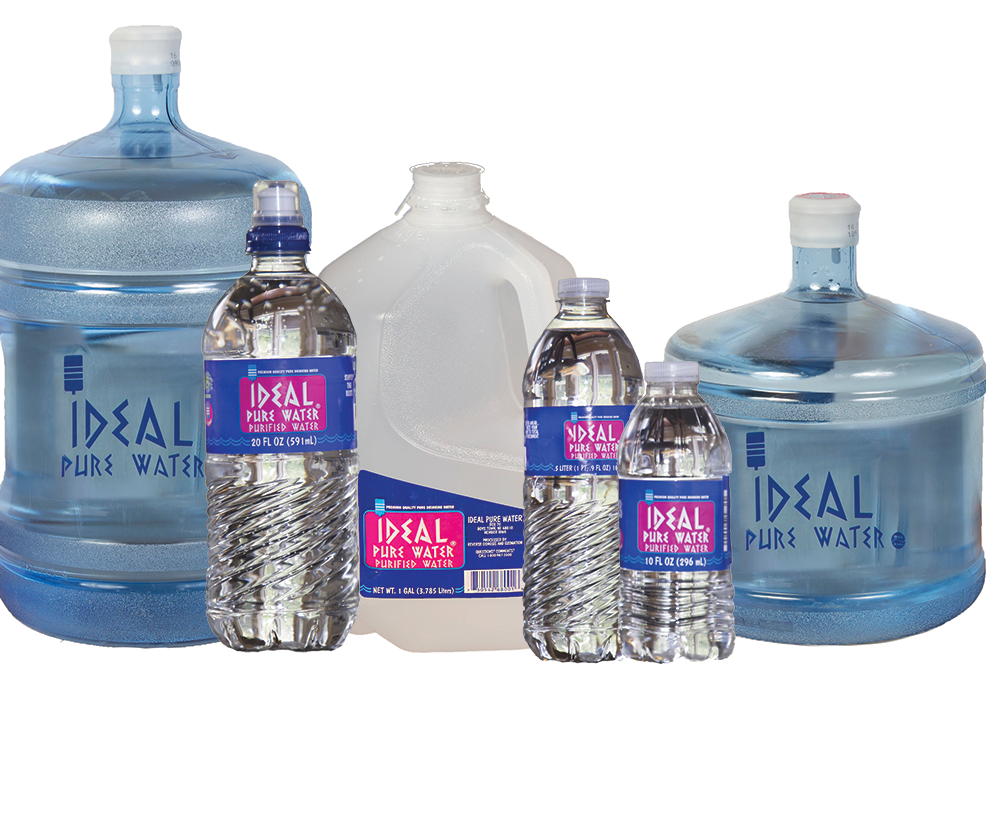 water bottles and water gallons