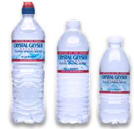3 crystal geyser water bottles