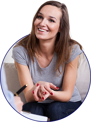 Woman listening to a person