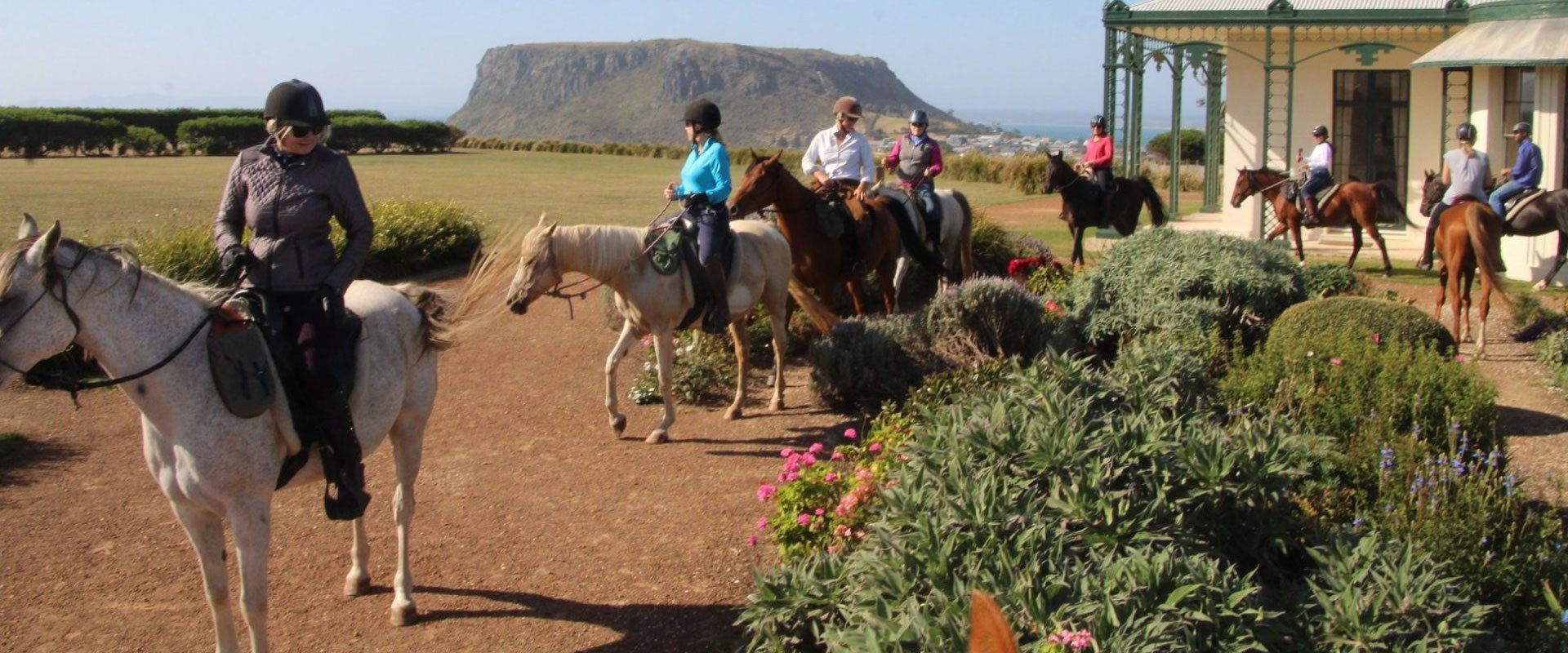 riding a horse
