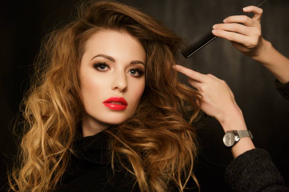 woman hair styling