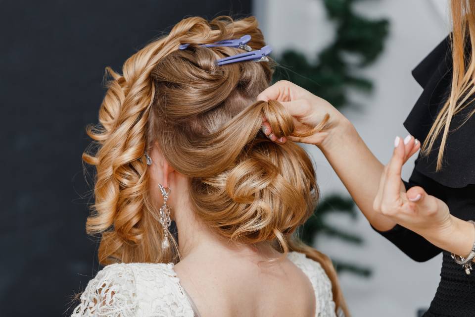 bridal hair styling