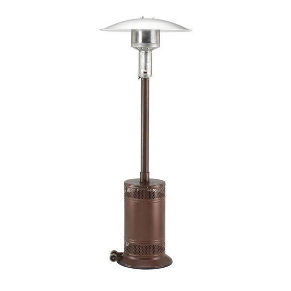 A brown patio heater on a white background.