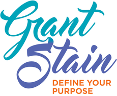 Grant Stain logo with turquoise