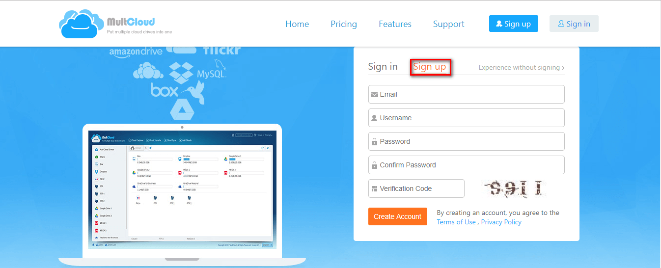 Signup Multi-Cloud Tool Signup Multi-Cloud Tool