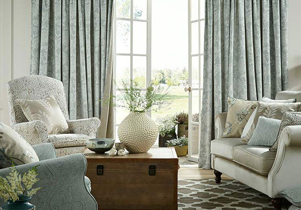 room with beautiful curtains