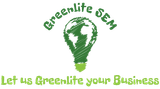 A green light bulb with the words let us greenlite your business