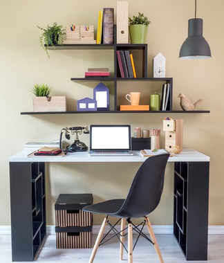 view of office desk