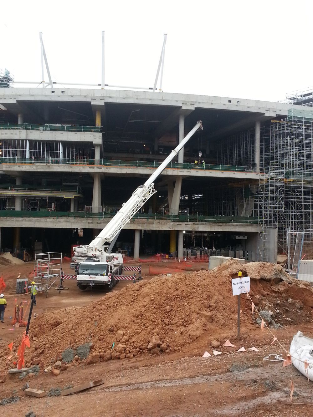 Morgans Crane Hire Adelaide 95T Liebherr All Terrain Crane at Adelaide Oval Redevelopment