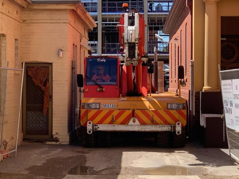 Morgans Cranes Franna Crane Adelaide City tight access precision